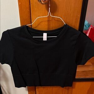 Offline by Aerie athletic women's black cropped top